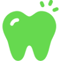 Cartoon tooth with cavity illustration