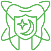 Dental care symbol with star and moon