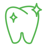 Shiny tooth outline design