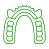 Glowing green dumpling and arch design