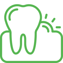 Tooth illustration with cloud background